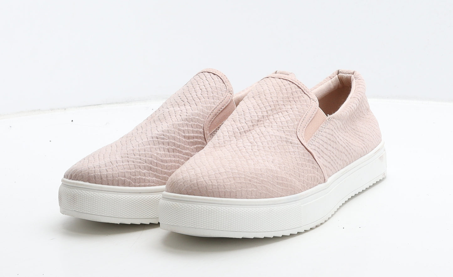 F&F Womens Pink Geometric Leather Loafer Casual UK 7 41