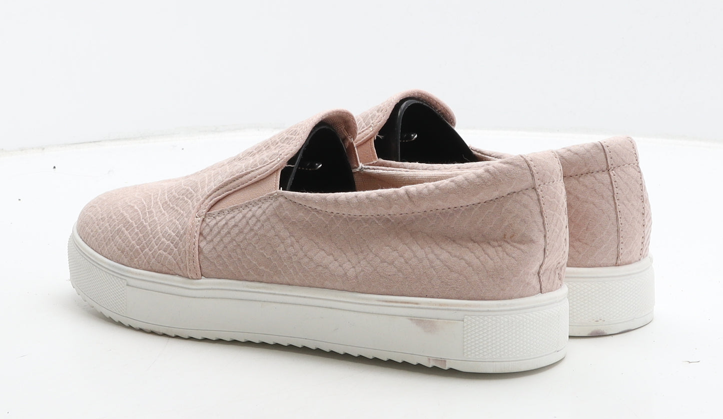 F&F Womens Pink Geometric Leather Loafer Casual UK 7 41