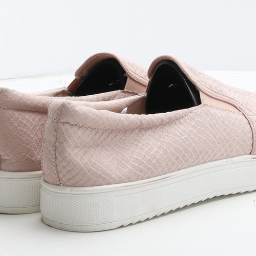 F&F Womens Pink Geometric Leather Loafer Casual UK 7 41