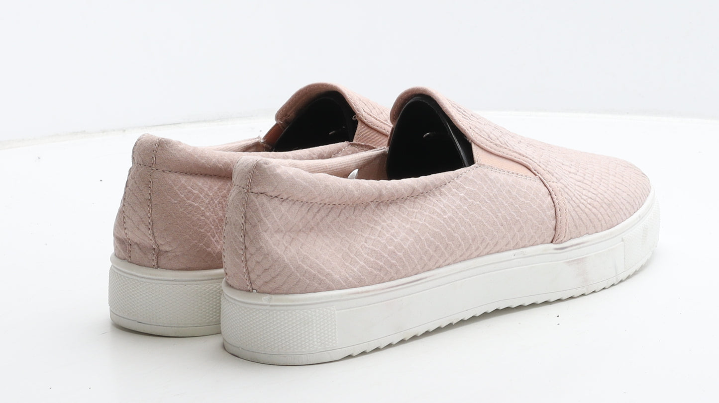 F&F Womens Pink Geometric Leather Loafer Casual UK 7 41