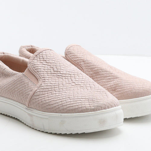 F&F Womens Pink Geometric Leather Loafer Casual UK 7 41