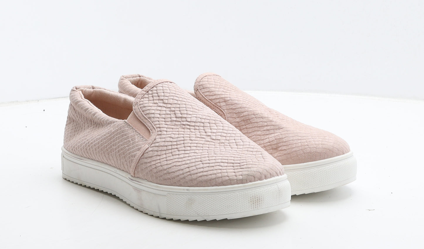 F&F Womens Pink Geometric Leather Loafer Casual UK 7 41