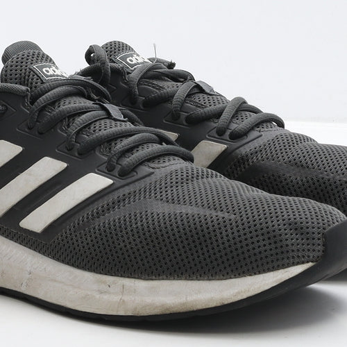 adidas Mens Grey Striped Fabric Trainer UK 9 43.5