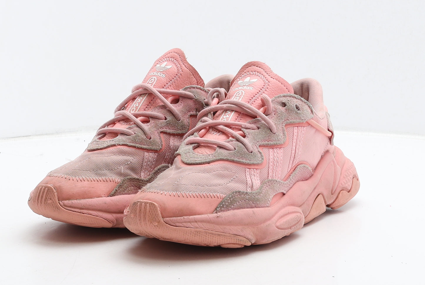 adidas Womens Pink Striped Fabric Trainer UK 3 35.5