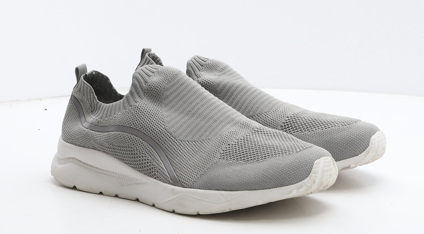 F&F Mens Grey Fabric Trainer UK 7 41