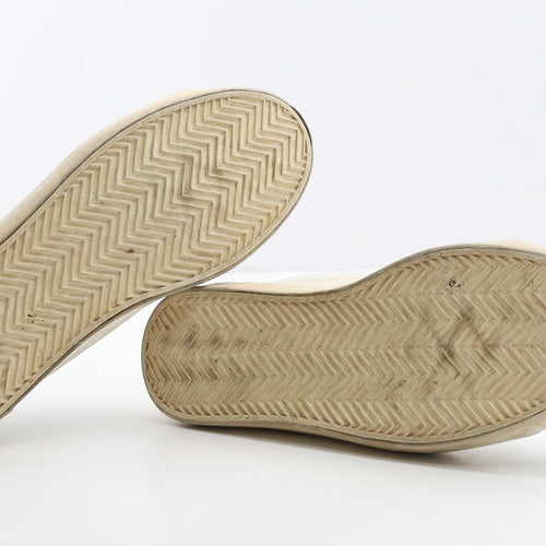 F&F Mens White Leather Trainer UK 7 41