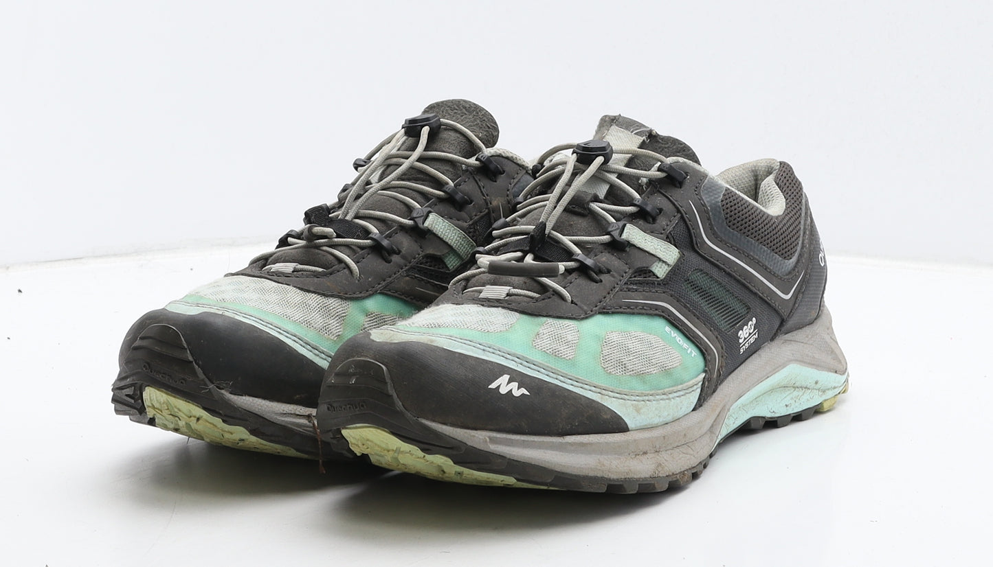 DECATHLON Mens Black Colourblock Fabric Trainer UK 7 41