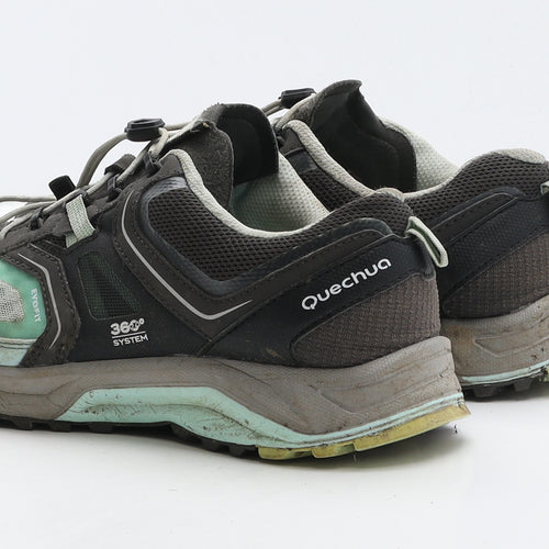 DECATHLON Mens Black Colourblock Fabric Trainer UK 7 41