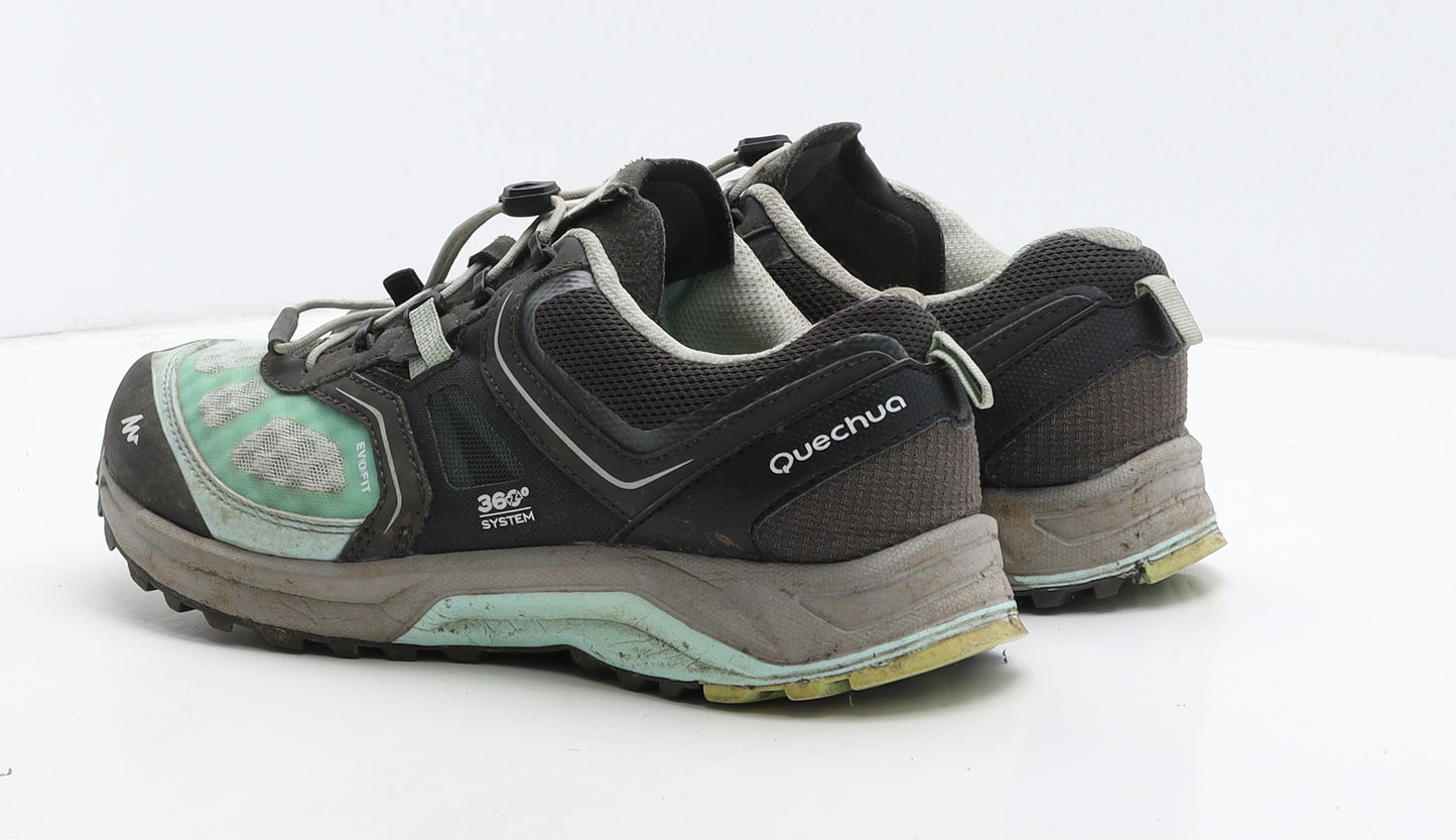 DECATHLON Mens Black Colourblock Fabric Trainer UK 7 41