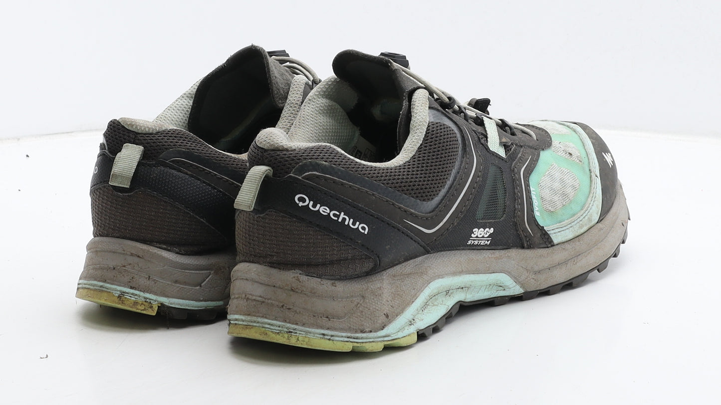DECATHLON Mens Black Colourblock Fabric Trainer UK 7 41