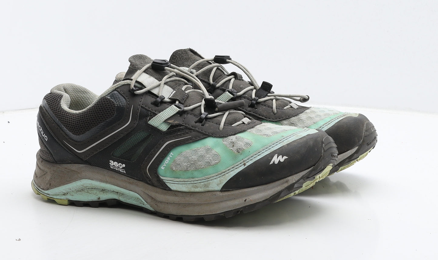 DECATHLON Mens Black Colourblock Fabric Trainer UK 7 41