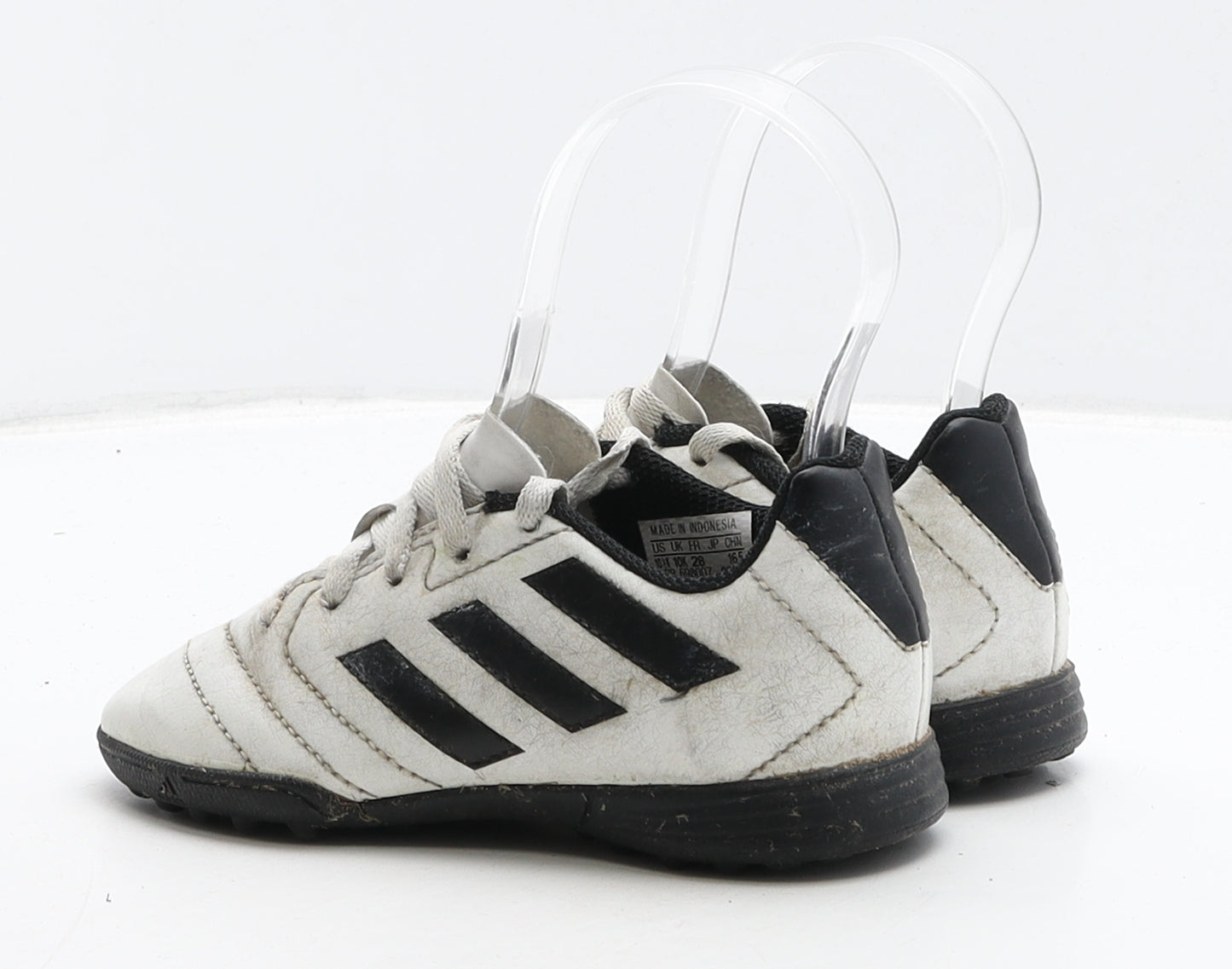 adidas Boys White Striped Leather Trainer UK 10 28 - Astro turf boots