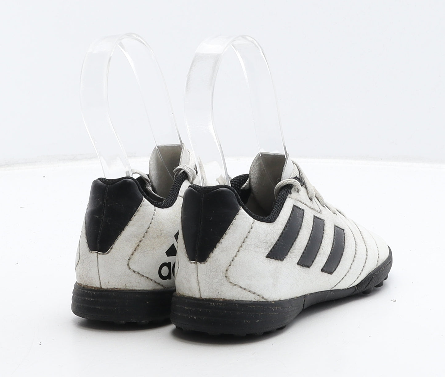 adidas Boys White Striped Leather Trainer UK 10 28 - Astro turf boots