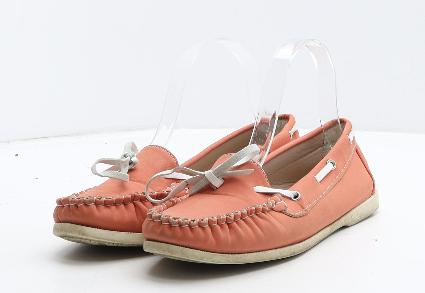 Preworn Womens Orange Leather Loafer Casual UK 5 38