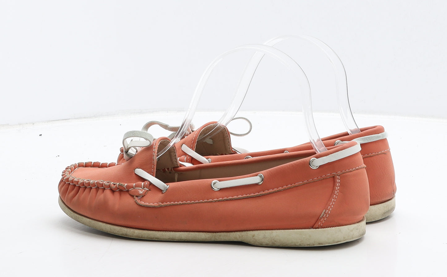 Preworn Womens Orange Leather Loafer Casual UK 5 38