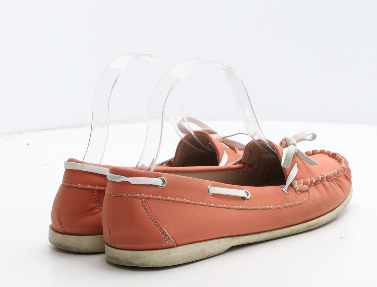 Preworn Womens Orange Leather Loafer Casual UK 5 38