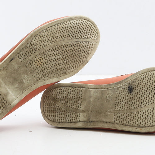 Preworn Womens Orange Leather Loafer Casual UK 5 38