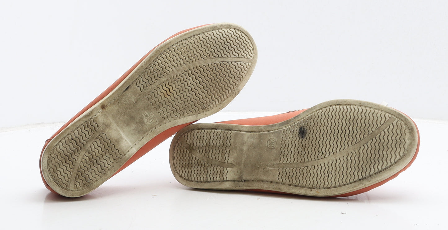 Preworn Womens Orange Leather Loafer Casual UK 5 38