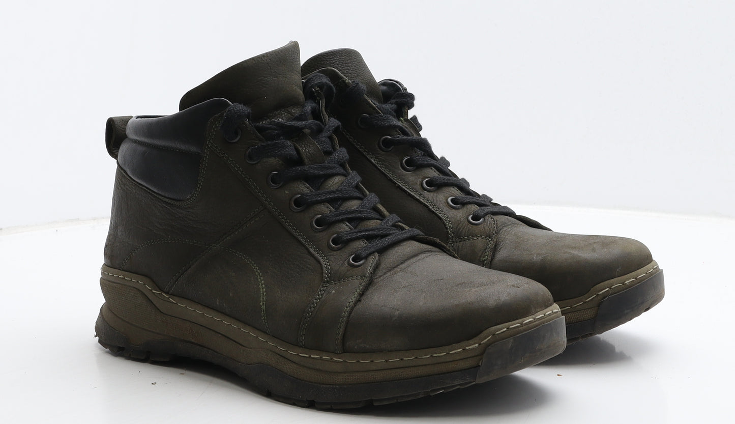 Dandew Mens Green Leather Combat Boot UK 9 43