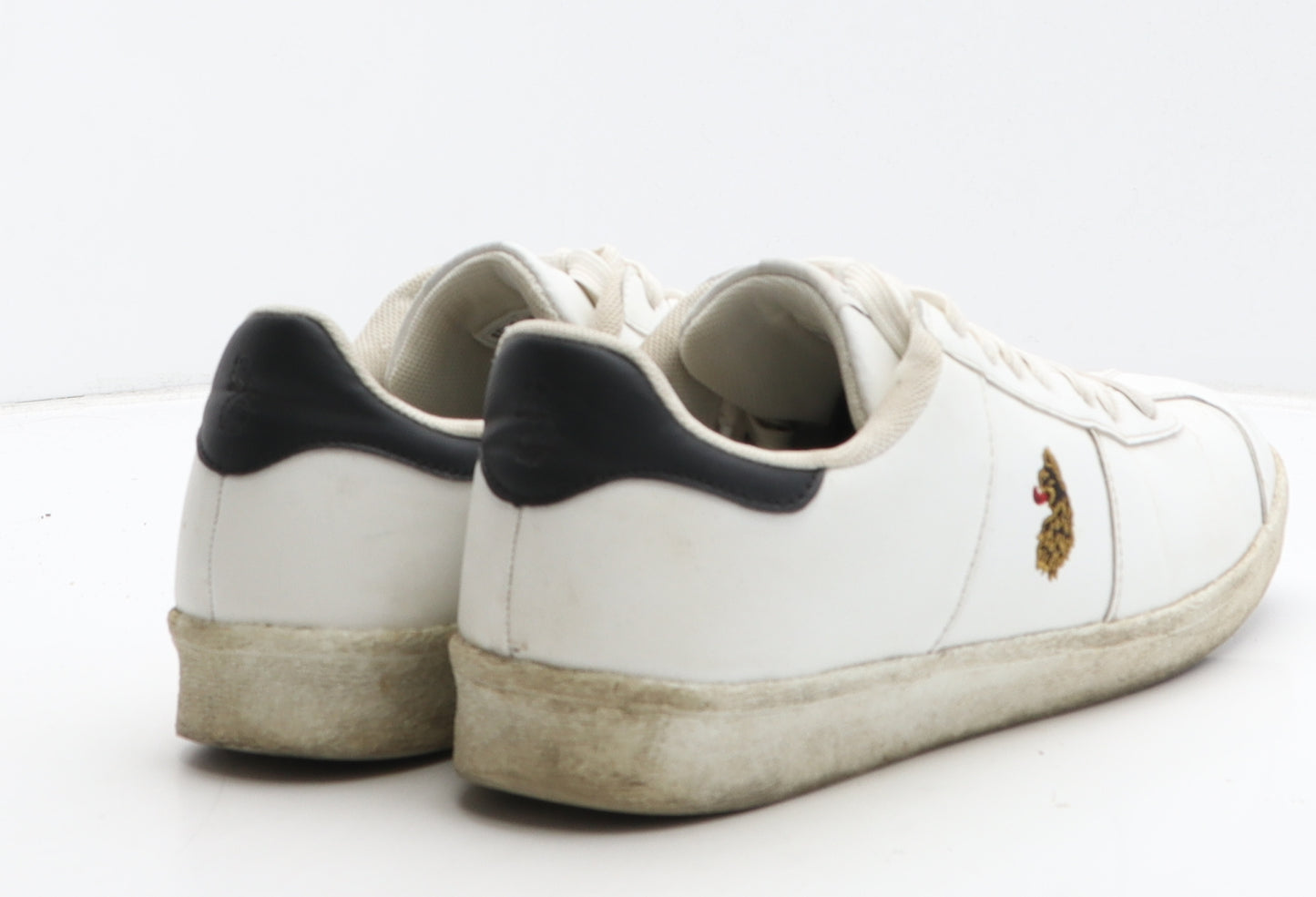 Luke 1977 Mens White Leather Trainer Casual UK 8