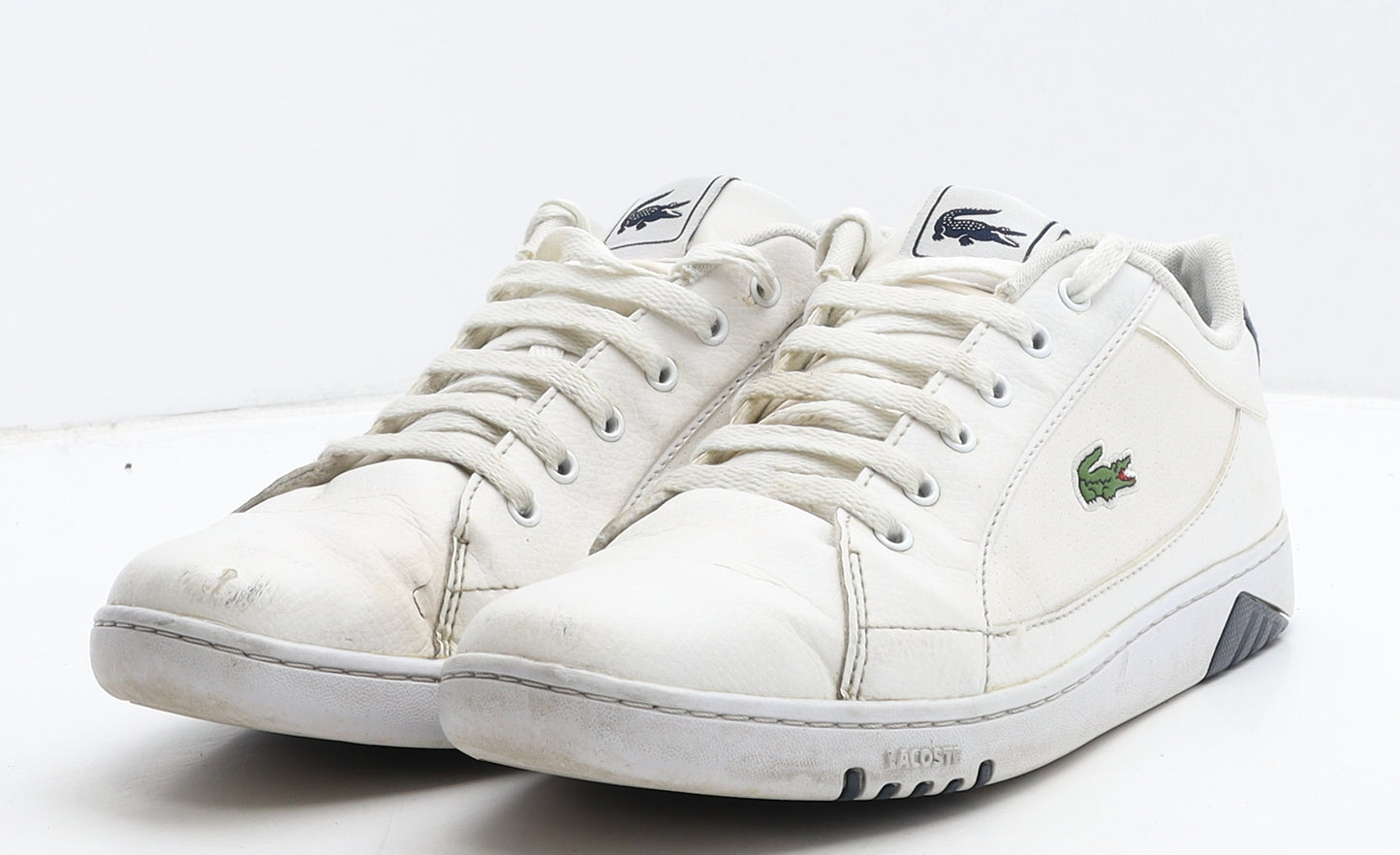 Lacoste Mens White Leather Trainer Casual UK 9 43