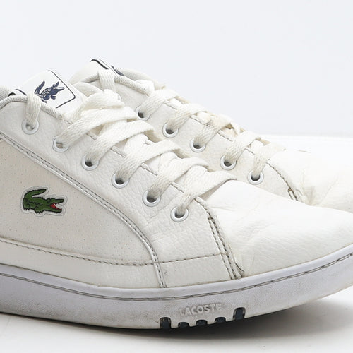 Lacoste Mens White Leather Trainer Casual UK 9 43