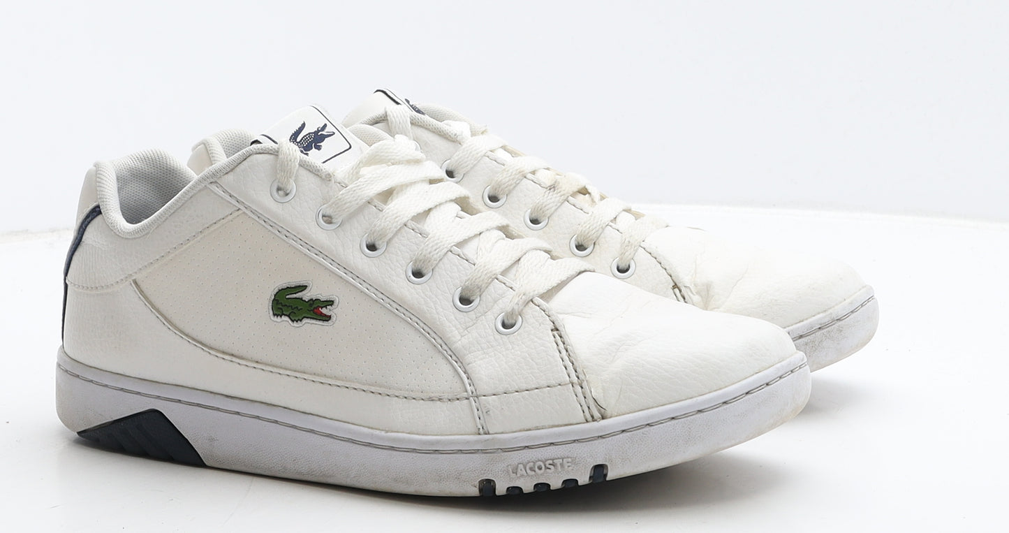 Lacoste Mens White Leather Trainer Casual UK 9 43