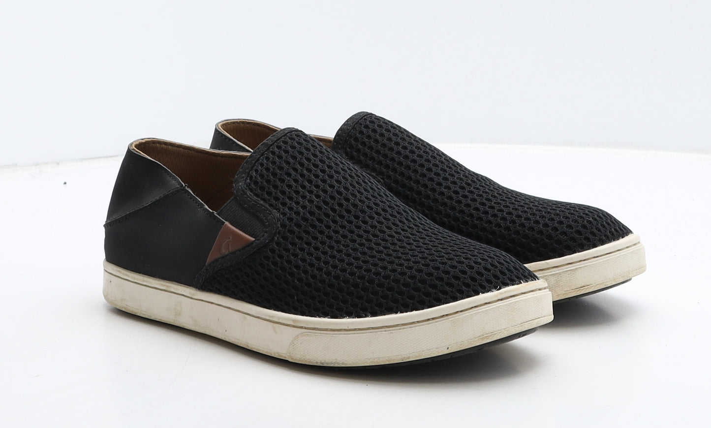 OluKai Womens Black Geometric Fabric Loafer Casual UK 5 38