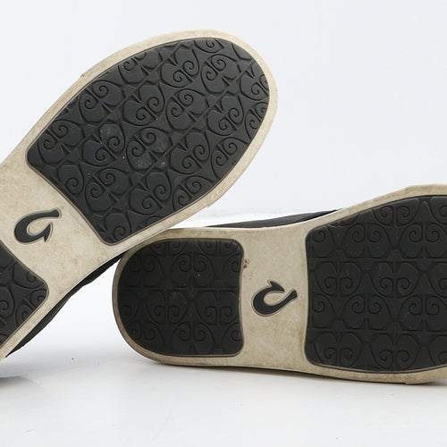 OluKai Womens Black Geometric Fabric Loafer Casual UK 5 38