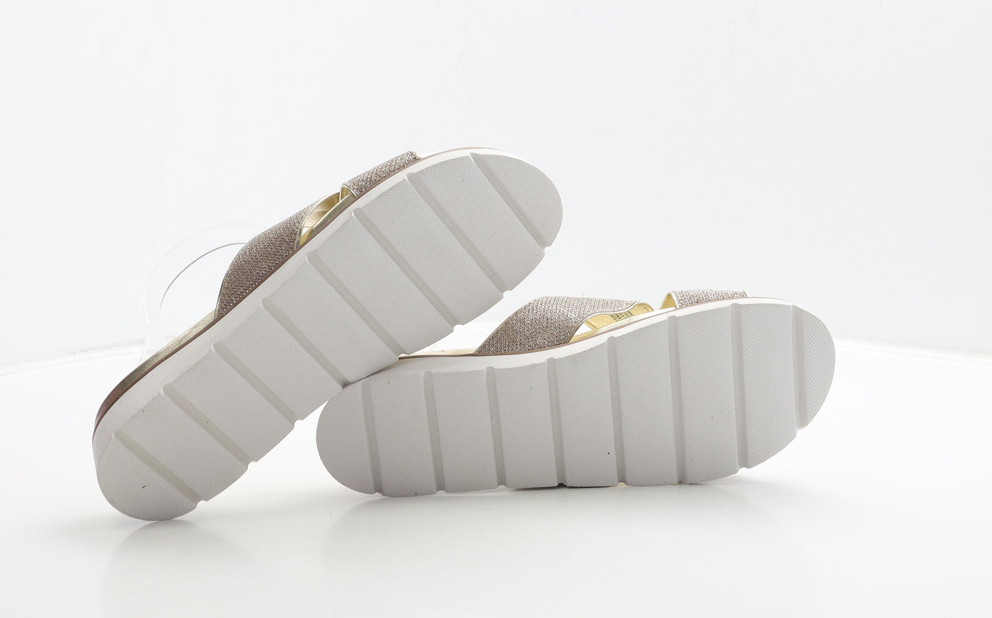 F&F Womens Gold Polyester Slip On Sandal UK 7 40