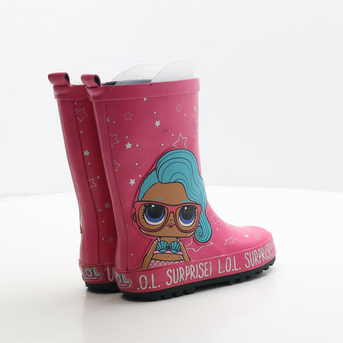 LOL DOLLS Girls Pink Rubber Wellies Boot UK 10 28 - LOL SURPRISE