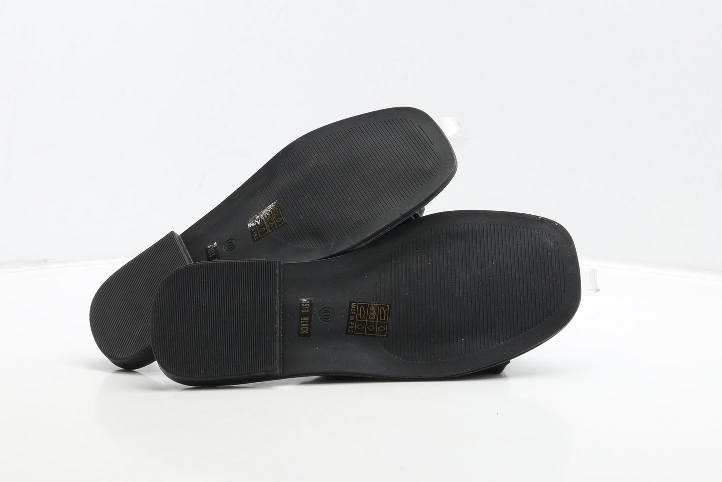 Ideal Shoes Womens Black Leather Slip On Sandal UK 7 40