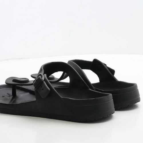 ESMARA Womens Black Rubber Thong Sandal UK 7.5 41