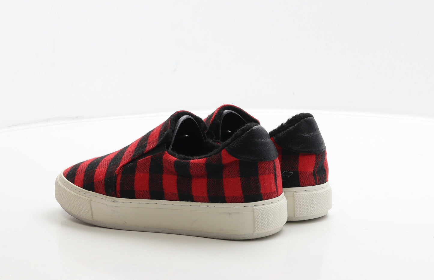 NEXT Womens Red Plaid Polyester Trainer UK 4 37