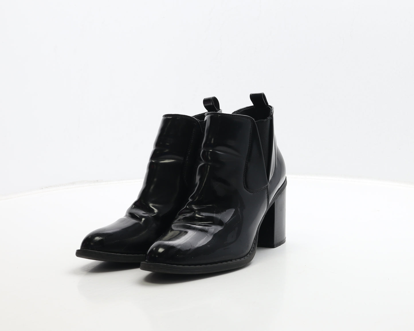 Peacocks Womens Black PVC Chelsea Boot UK 4 37