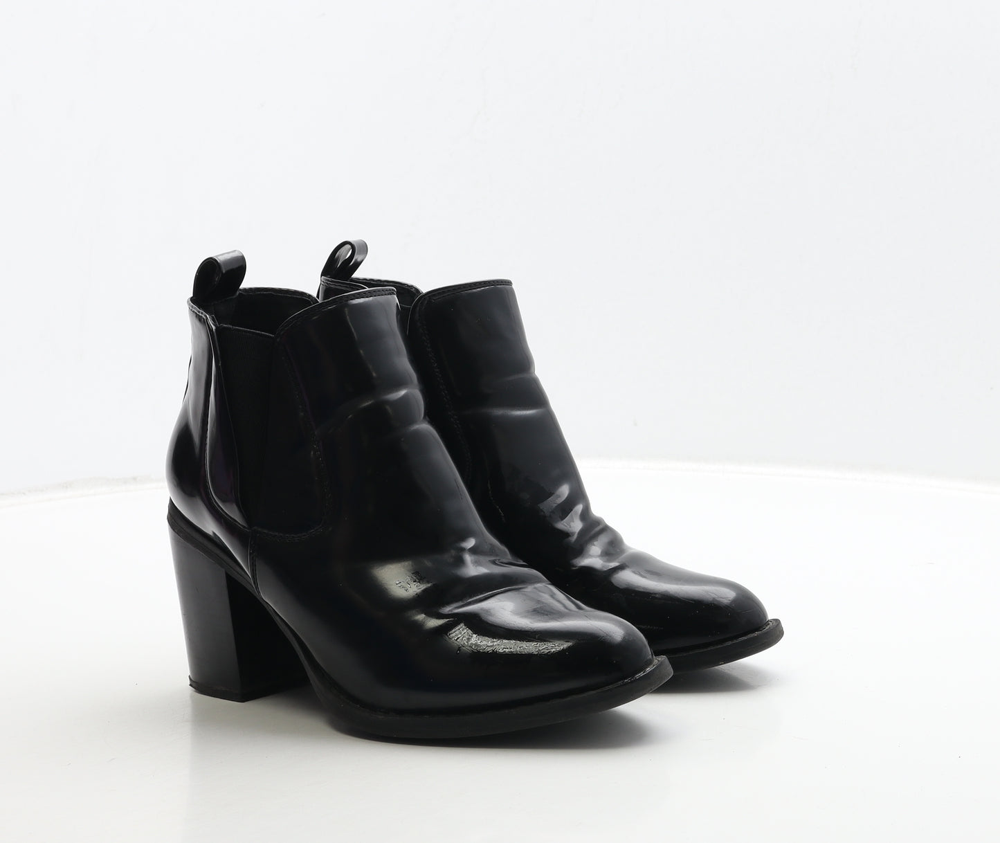 Peacocks Womens Black PVC Chelsea Boot UK 4 37