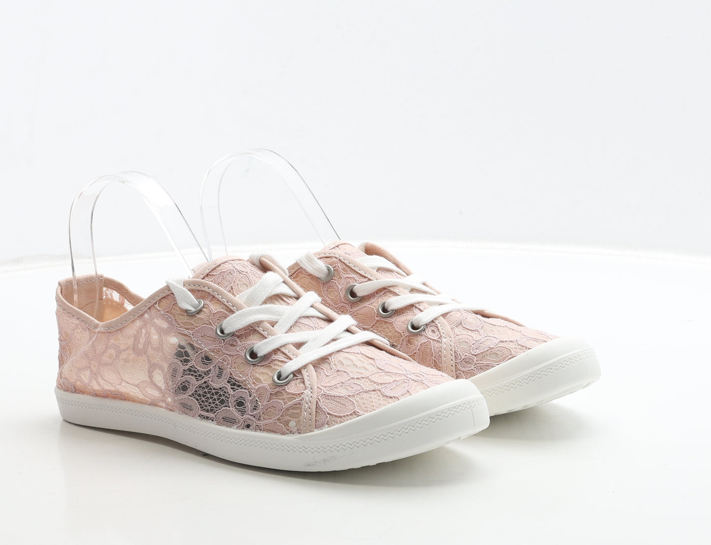 Preworn Womens Pink Floral Polyester Trainer UK 7 40