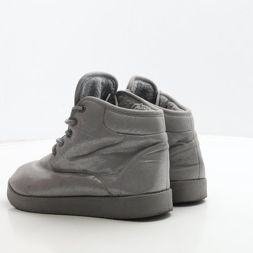 Preworn Womens Silver Polyester Bootie Boot UK 5 38