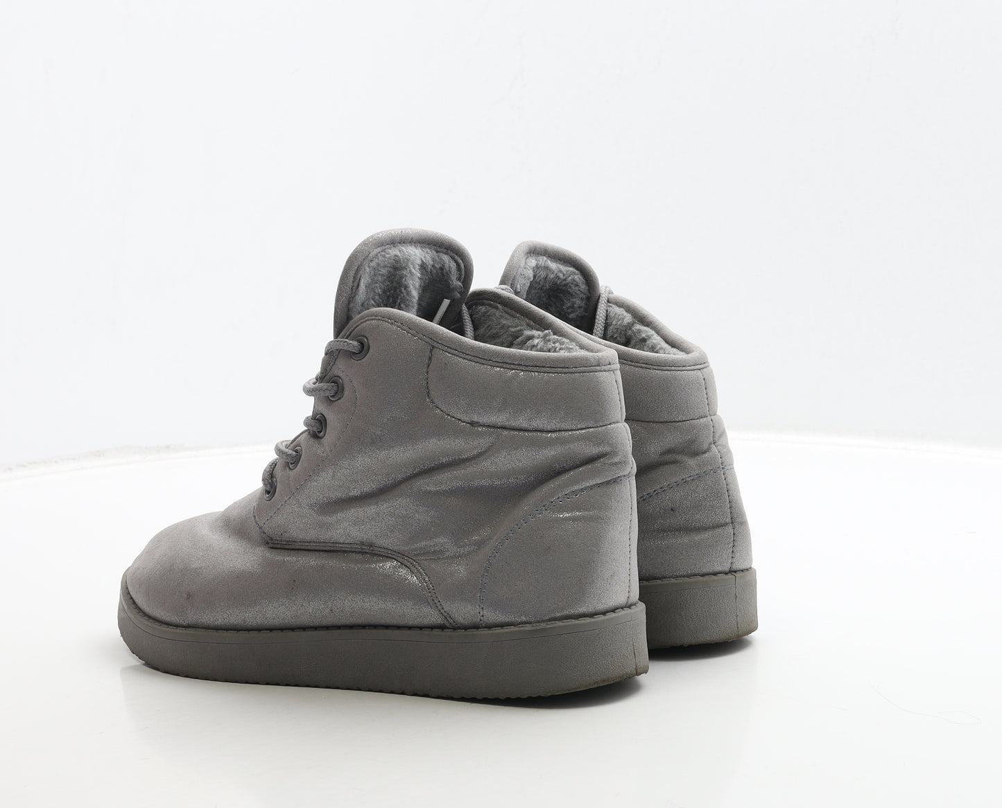 Preworn Womens Silver Polyester Bootie Boot UK 5 38