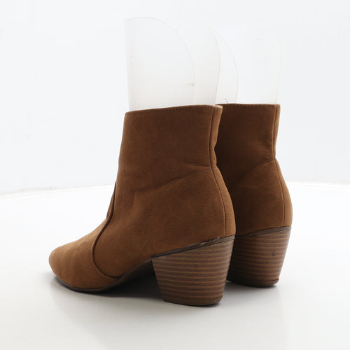 Primark Womens Brown Suede Bootie Boot UK 4 37