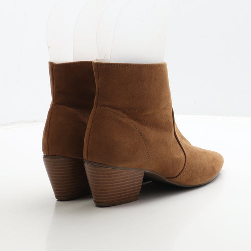 Primark Womens Brown Suede Bootie Boot UK 4 37