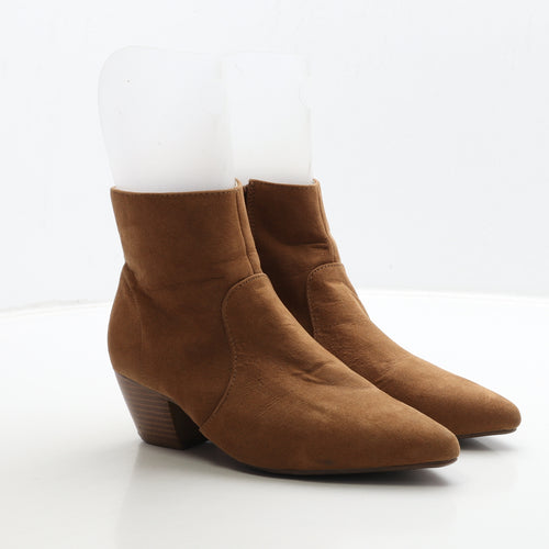 Primark Womens Brown Suede Bootie Boot UK 4 37