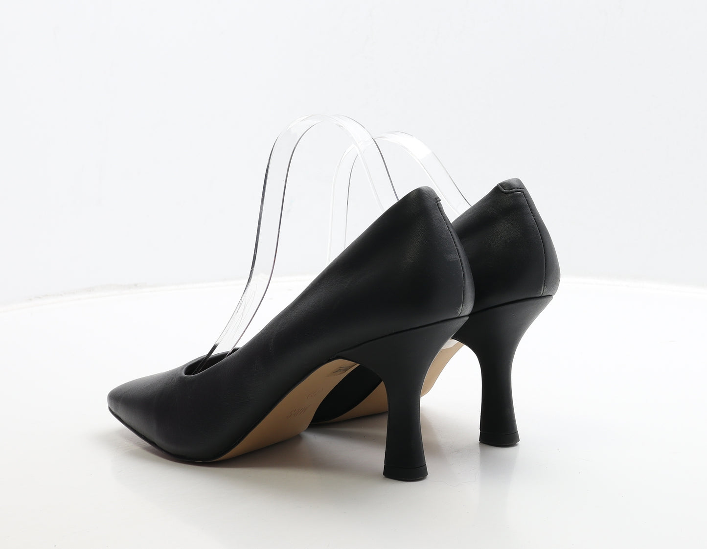 Marks and Spencer Womens Black Leather Court Heel UK 8