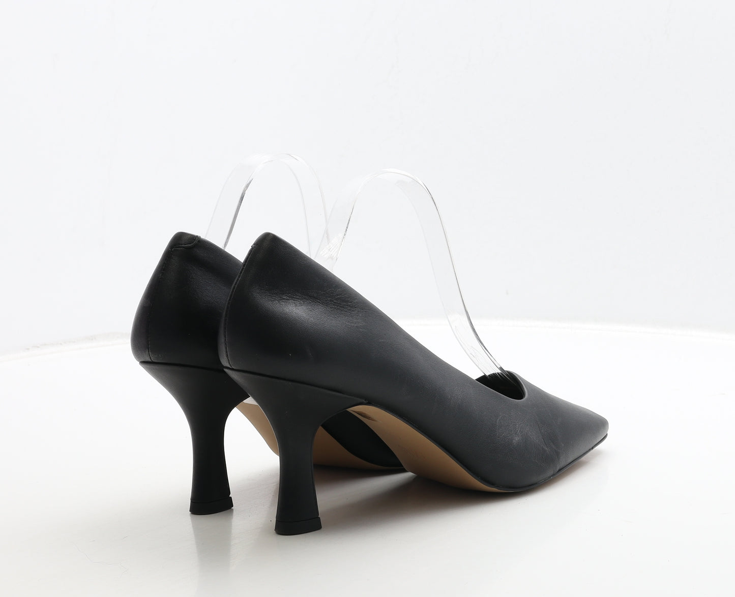 Marks and Spencer Womens Black Leather Court Heel UK 8