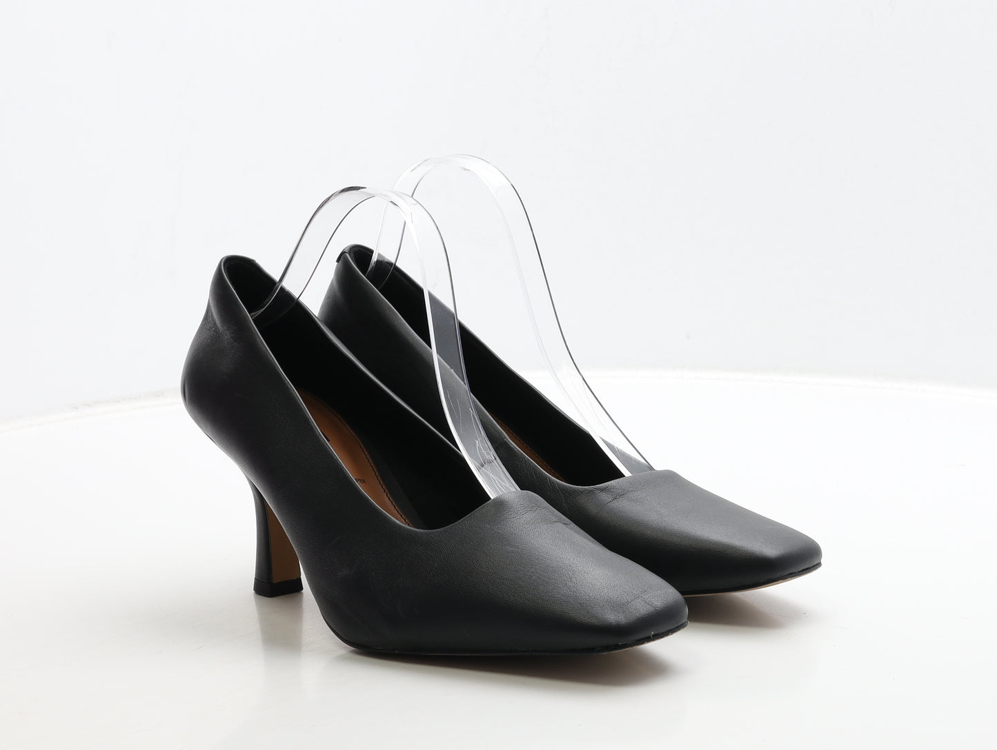 Marks and Spencer Womens Black Leather Court Heel UK 8