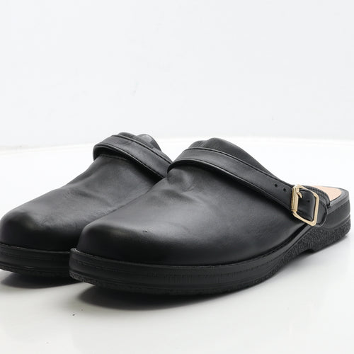 Preworn Womens Black Leather Slip On Sandal UK 8 42