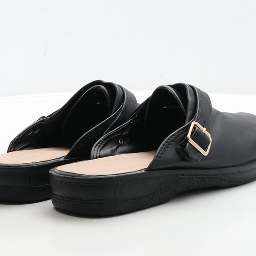 Preworn Womens Black Leather Slip On Sandal UK 8 42