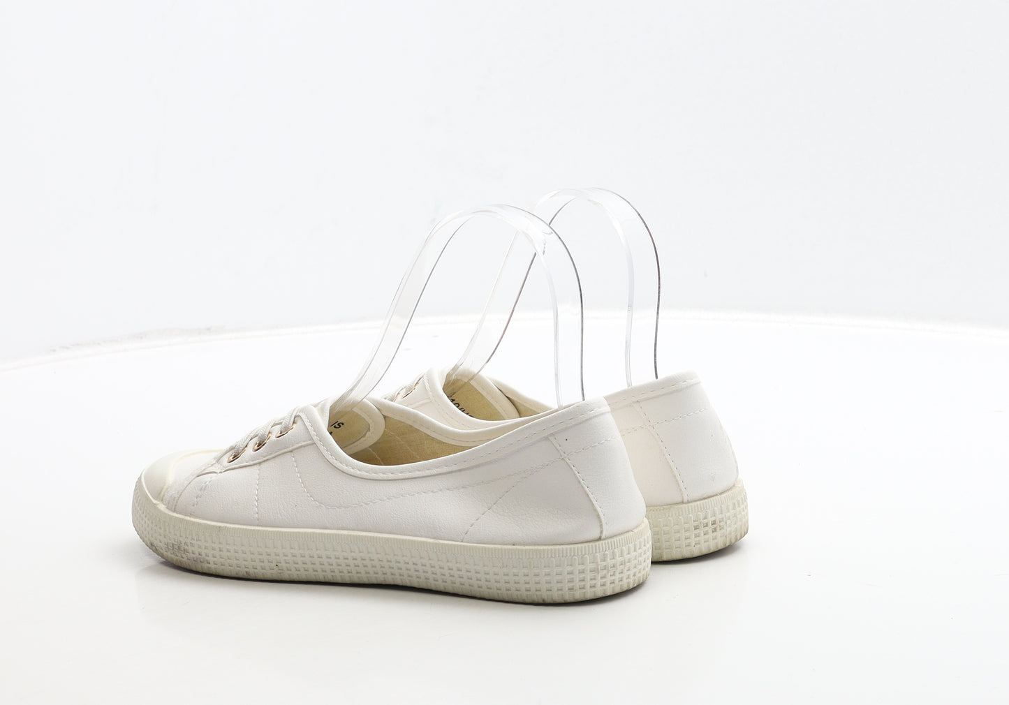 New Look Womens White Faux Leather Slip On Flat UK 3 36