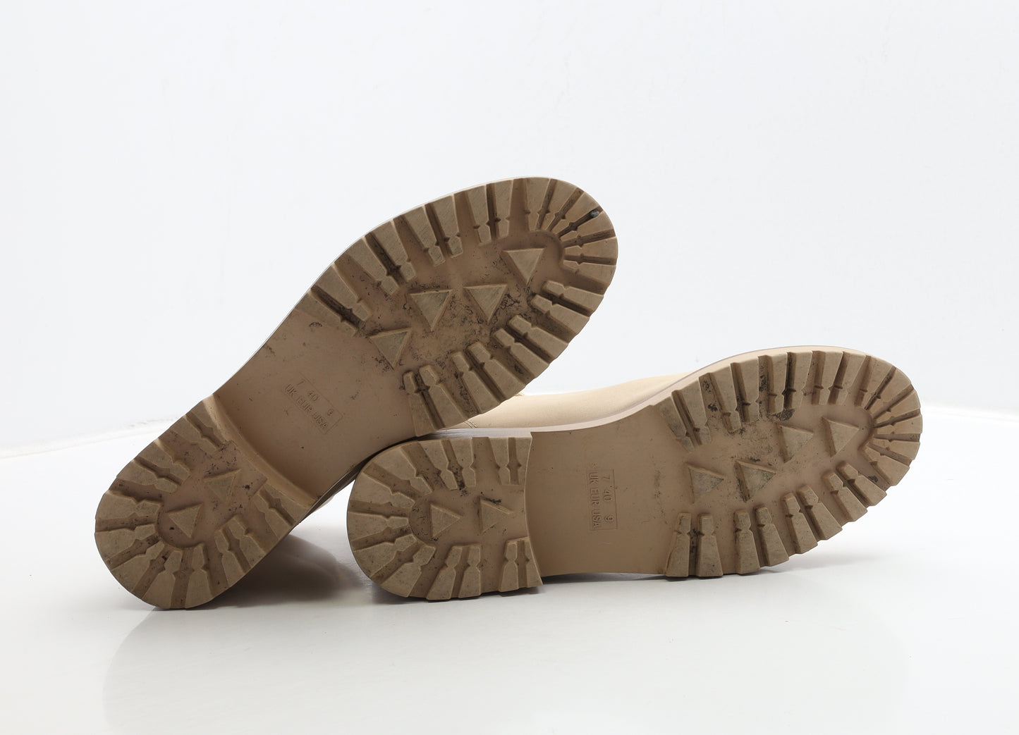 Primark Womens Beige Leather Combat Boot UK 7 40