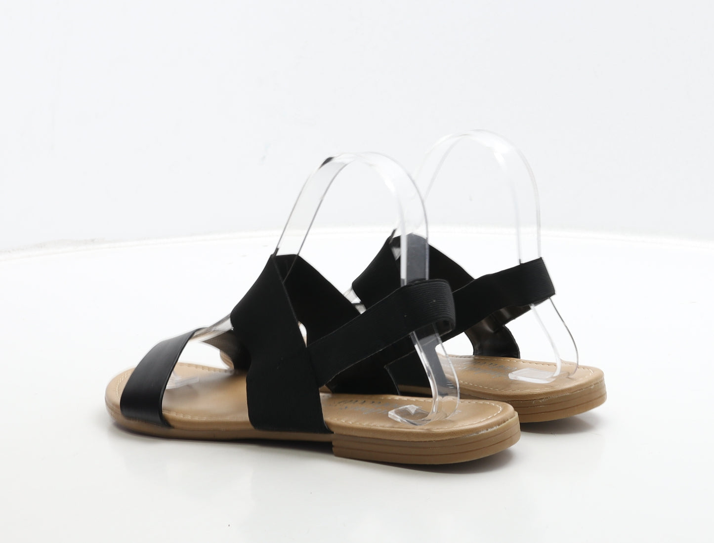 George Womens Black Leather Slingback Sandal UK 6 39